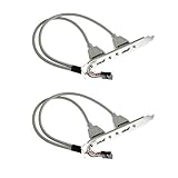 RuiLing 2-Pack Motherboard 9Pin to 2X USB2.0 PCI Rear Panel Expansion Bracket USB Hub Connector...