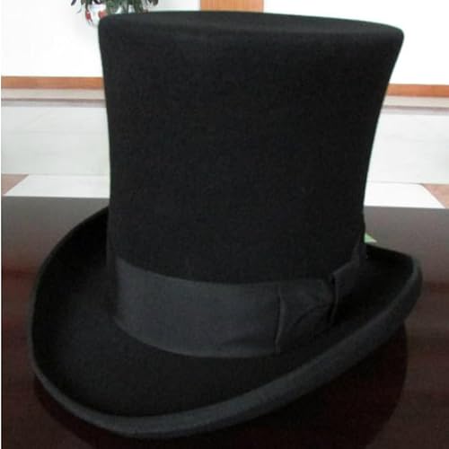 Aoleaky 25Cm (9.8 Inch) Steampunk/Mad Top Hat Vintage Wool Fedoras Hat Derby Hat Magician Hat Black 56-58CM M steampunk buy now online Aoleaky 25Cm (9.8 Inch) Steampunk/Mad Top Hat Vintage Wool Fedoras Hat Derby Hat Magician Hat Black 56-58CM M steampunk buy now online