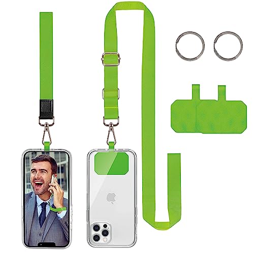 DGHYDZ Cell Phone Lanyard, Universal Crossbody Lanyards Adjustable Shoulder Neck Strap with wrist lanyard, 2 Key Rings