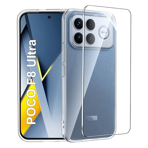 Image of for Xiaomi POCO F8 Ultra Screen Protector(1 pack) Tempered Glass flim with case,9H Hardness,Anti-Scratch, Case Friendly, Bubble Free,HD Clear