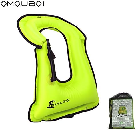 SUNNY LIFE JACKETS Life Jackets Omouboi Unisex Child Inflatable Snorkel Vest Snorkel Jacket Free Diving Safety Jacket Life