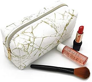JIHUOO Large Capacity Marble Cosmetic Makeup Bag Pouch Pencil Case Brush Holder Organizer Stationery Bag
