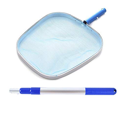 Ardentity Landing Net Pool, Shallow Water Micro Mesh Surface Net Fine Net Leaf Net Cleaning Set with 46-105 cm Long Telescopic Rod for Fountains, Aquariums, Whirlpools, Spas, Ponds