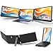 Laptop Bildschirm Erweiterung,14" 1080P Dreifacher tragbarer Laptop Screen Extender für 13 bis 16,1 Zoll Laptops mit Standfuß,2 Monitoren und integrierten Lautsprechern,für MacOS/Windows/Chrome/Dex