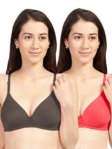 Image of SONARI Omania Womens Non-Padded Cotton Polyester Bras - Solid, Non-Wired, Medium Coverage, Hand Washable (Pack of 2)