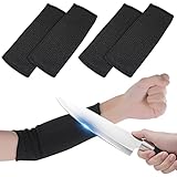 2 Paar Schnittfeste Ärmel Klasse 5 Schutz armstulpen Hitzebeständige Armschützer für Männer Frauen Garten Küchenarbeit (schwarz)