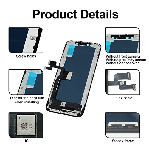 SIMDOG for iPhone Xs OLED Screen Replacement Kit [ NOT LCD ] 5.8“ Full HD Display (A1920/A2097/A2098/A2099/A2100) 3D Touch Display Digitizer Frame with Repair Tool
