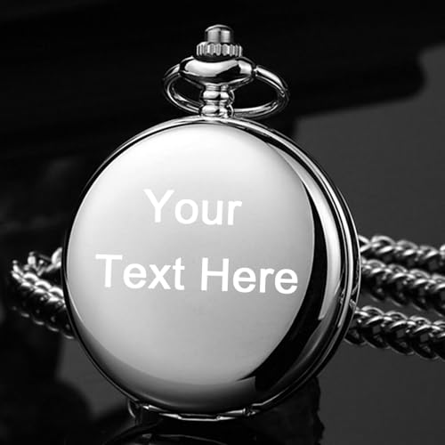 Image of Dragon Design Quartz Pocket Watch Roman Numerals with Chain Birthdays Gifts for Father's Days