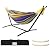 SZHLUX Double Hammock with Stand Included 450lb Capacity Steel Stand, Premium Carry Bag Included and Two Anti Roll Balance Beam
