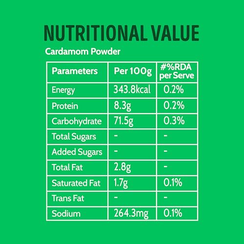 Image of SNAPIN Cardamom Powder (Elaichi) | 45g Glass Bottle | Sourced from Idukki, Kerala | Rich Aroma & Fresh Flavour | For Chai, Mithai, Baking & Desserts.
