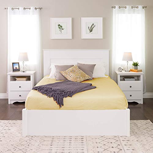 Pemberly Row Traditional Queen Flat Panel Headboard In White #TOP5