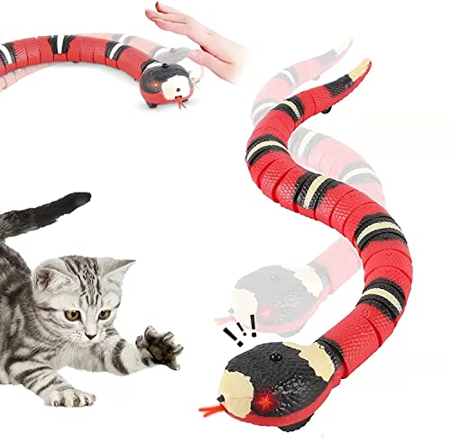 MASINIES Jouet interactif pour chat, serpent à détection intelligente, en mouvement, rechargeable détecte automatiquement les obstacles et l'évasion Cover