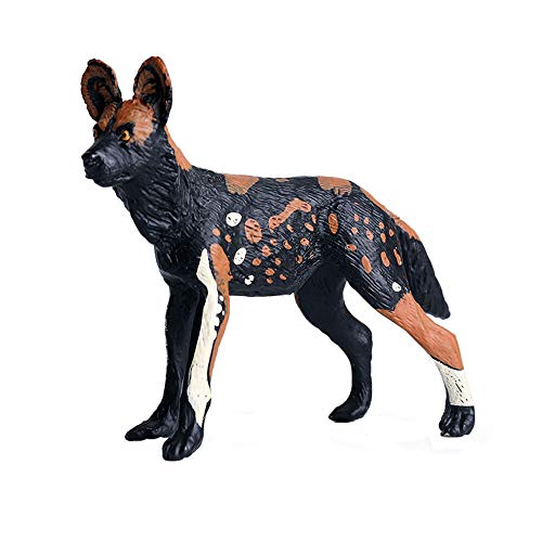 JOKFEICE Réaliste Figures Animales Lycaon Pictus Figurines, Projet Scientifique, Gâteau Topper, début Jouets Éducatifs d'anniversaire Cadeau De Noël pour Les Tout-Petits Enfants Âge 3 4 5