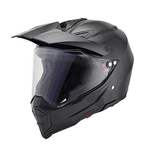 Woljay Casques Motocross Casque Sport Moto Sport Double Sport Saleté Bicyclette VTT - Bouclier de la visière Clair (Noir, XXL)