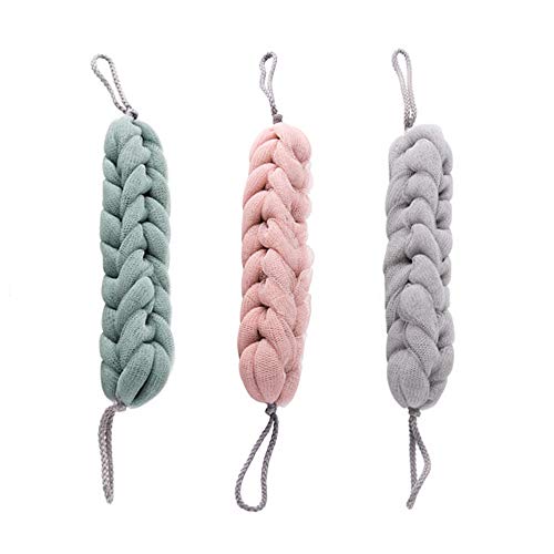 Kaxich 3pcs Badeschwamm Duschschwamm Badeknäuel Dusche Zurück Scrubber Seifschwamm Massageschwamm Cover