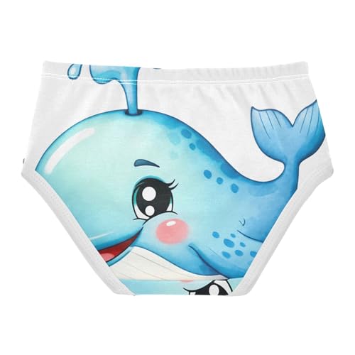 Toddler Underwear Custom 2t Cotton Panties for Girl Fun Briefs Undies Kids Cute Whale Sea Blue2
