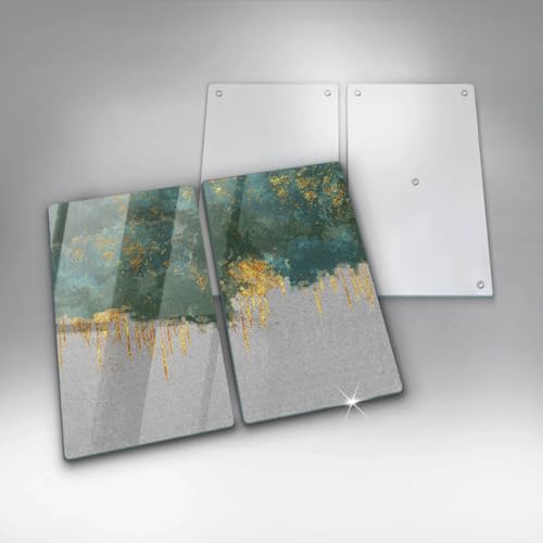 Accessoires de cuisine induction Wallfluent motif abstrait doré chic - 6