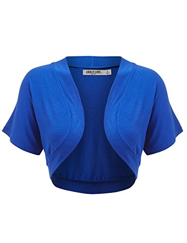Image of Lock and Love Women's Versatile Open Front Lightweight Short Sleeve Bolero Shrug