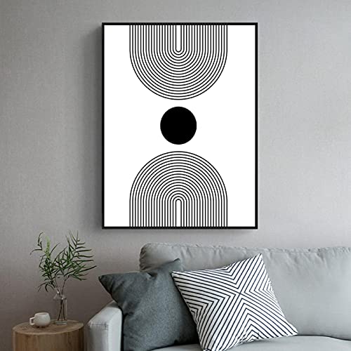 Mur impression peinture moderne noir et blanc pour relooker une pièce vide