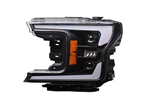 Alpha Owls 7163010 Elite Series Projector Headlights Fits 2018-2020 Ford F-150, Black Housing w/Black Shroud