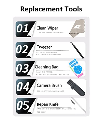 Rear Camera Lens Glass Replacement for iPhone 13 & 13mini, Back Camera Len Replacement Kit with Replacement with Double-Sided Adhesive & Repair Tool Kit (for 13/13mini)