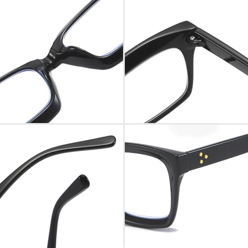 Image of REAVEE 2 Pack Oversized Reading Glasses for Women Men Blue Light Blocking, Ladies Stylish Retro Square Large Computer Readers (Black /Leopard 1.75x)