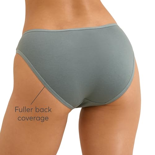Image of Pact Women's Organic Cotton Bikini Underwear, Classic Fit Panties with High Cut Leg
