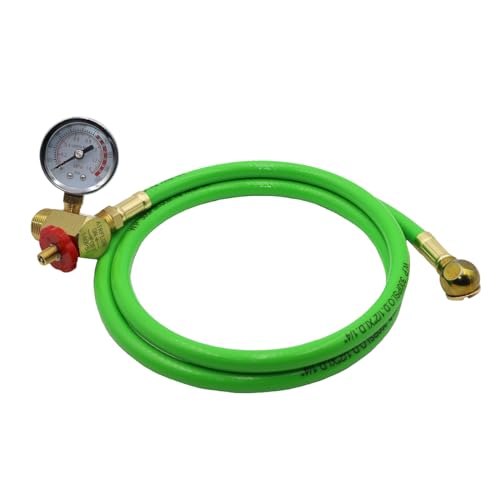 Grip Air Tank Assembly Kit - 4 ft Air Hose with 1/4 NPT Tire Chuck Brass Manifold 0-200 PSI Gauge - Safety Bypass Valve - Manual Override - On/Off Air Adjustment (PVC)
