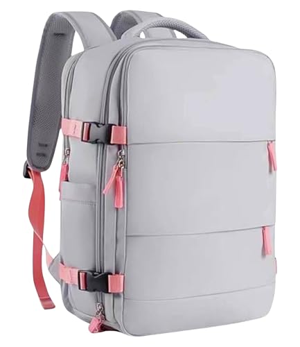 [VÍDEO] Mochila Viagem Avião Low Cost Compartimento Para Sapatos Compartimento Para Notebook Usb Bolso Para Objetos úmidos (CINZA+ROSA) - CODATECH