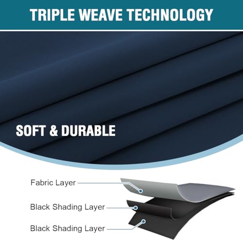 H.Versailtex 100% Blackout Thermal Curtains, Short Pencil Pleat Curtain for Bedroom Decor Thermal Insulated Window Treatments Light Blocking, Room Darkening, W66 X L54Inch, 2 Panels, Navy - Image 8