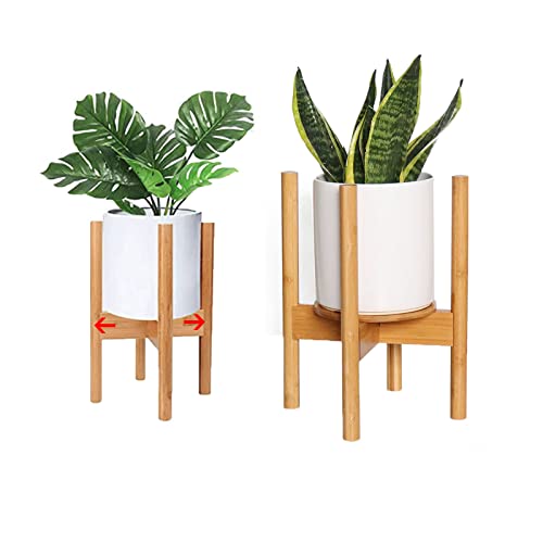 Macllar - Soporte de maceta para plantas (bambú, extensible, soporte de flores,...