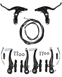Hosrnovo Bike Brakes, Aluminum Alloy V Shape Brake Levers with 2 Pieces Braking Cables, Replacement Full Set for Road Mountain Bicycle