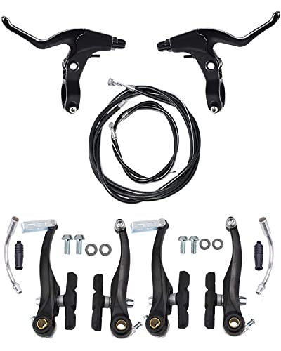 Hosrnovo Bike Brakes, Aluminum Alloy V Shape Brake Levers With 2 Pieces Braking Cables, Replacement Full Set For Road Mountain Bicycle #TOP7