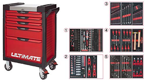 KS Tools 809.7311 PearLline carro 7 cajones cajonera de 311 herramientas rojo