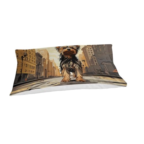 Parure de lit Terrier avec fermeture éclair en microfibre douce pour lit simple