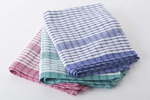 A & B TRADERS Wonderdry Tea Towels Kitchen Pack of 10, Cotton Absorbent Long Lasting Catering Cloths (Green)