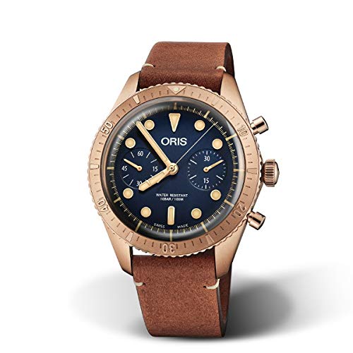 ORIS(オリス) 世界限定2000本 カール・ブラシア クロノグラフ リミテッドエディション 43mm Carl Brashear ダイバーズ65 Divers Sixty Five メンズ 腕時計 自動巻き ダイバーズ レザーベルト ブルー文字盤 ブロ
