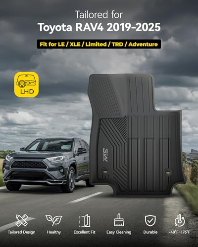 Image of 3W Floor Mats & Cargo Liner Fit 2019-2025 Toyota RAV4(Not Fit Hybrid)