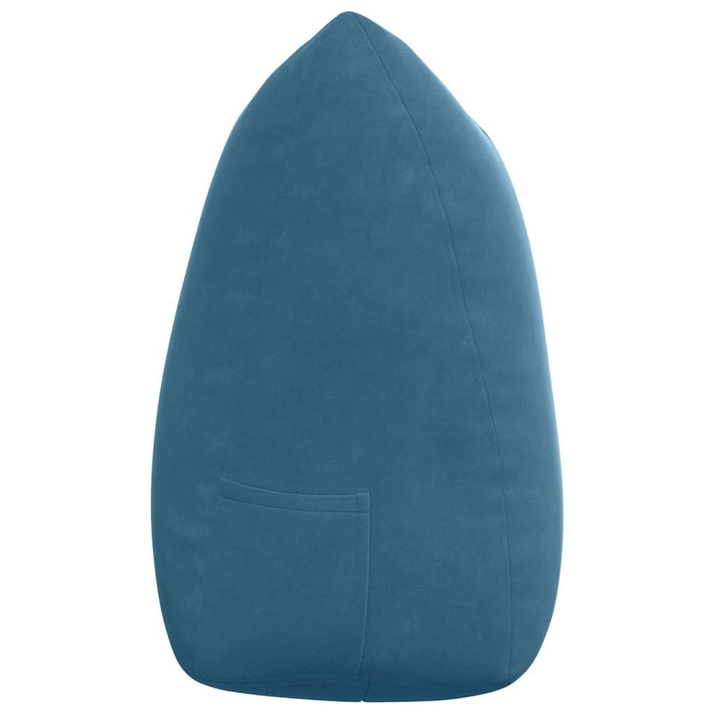 Rückenkissen Blau 140x24x50 cm Samt Lesekissen für Bett und Sofa - Ergonomisches Keilkissen Groß mit Seitentasche - Weiches Sofakissen Samtkissen Dekokissen für Wohnzimmer Schlafzimmer