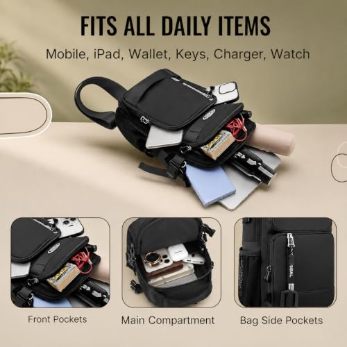 Image of Sling Bag for Men & Women- Crossbody Sling Bag for Travel, Cycling & Hiking | Waterproof Shoulder Bag with Compartment and Zipper Pockets