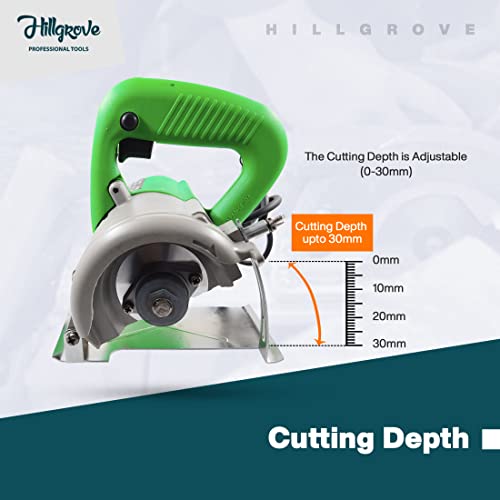 Image of Hillgrove HGCM81M1 Cutting Machine Saw for Tile /Marble /Wood with 2Pcs Tile /Wood Cutting Wheels, Safety Googles and Gloves (1050 W)
