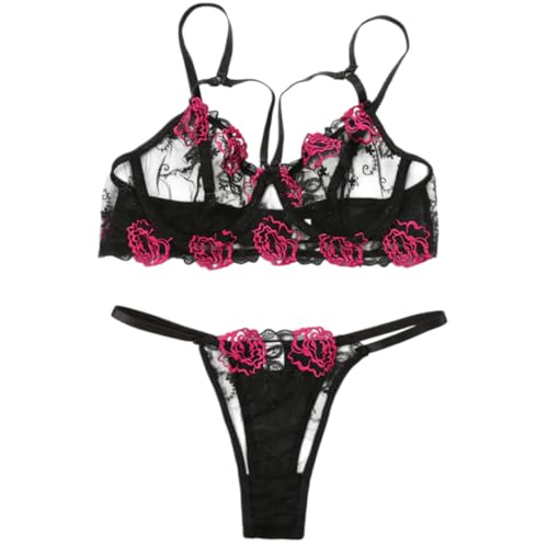 Ensemble sous-vêtement femme en dentelle brodée pour sublimer vos soirées romantiques