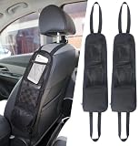 URAQT Organizadores de coche, 2 bolsas de almacenamiento laterales para asiento de coche con 3 bolsillos, bolsa colgante de malla para asiento delantero para objetos pequeños de automóvil, bolsillos