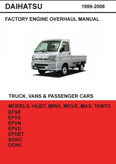 Daihatsu EFSE, EFVE, EFVN, EFDET Series Engine Factory Service Manual 1999 to 2009
