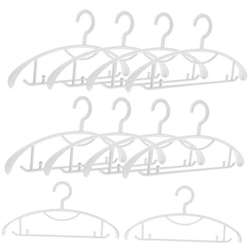 SOLUSTRE 10pcs Widened Plastic Clothes Hangers with Non Slip Design for Suits Coats Dresses and Sweaters for Home Hotel and Dorm Use