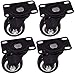 Zestaw kół skrętnych, kółka meblowe 4 szt. Średnica 1,6 cala, ciężka 200 kg, czarny, poliuretanowy wózek skrętny, części zamienne do majsterkowania (kolor 6 sztuk) (kolor 6 szt.) (4 szt.)