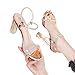 Sandalias de mujer con tacón en bloque y diamantes de imitación para mujer Imagen de Sandalias de mujer con tacón en bloque y diamantes de imitación para mujer