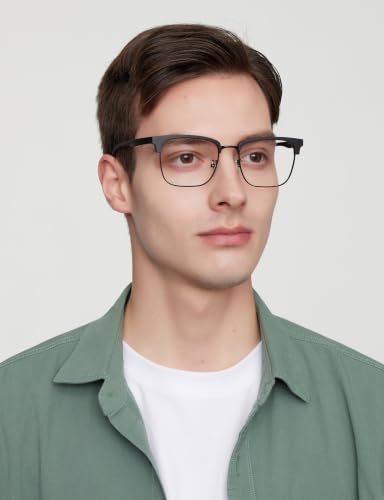Image of Blue Light Blocking Glasses Men Rectangle Lightweight Gaming Glasses