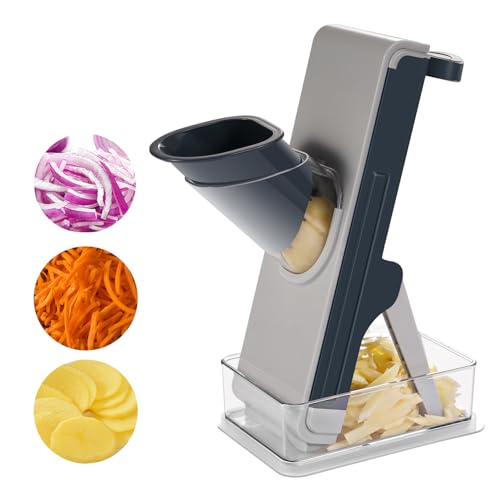 All safe mandoline slicer and chopper for kitchen, FEICO multifun...