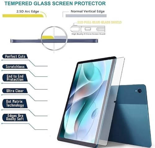 Image of Tempered Glass Screen Protector Compatible With Motorola Moto Tablet G70 (11 inch Inch)(Transparent) (Pack Of 1)
